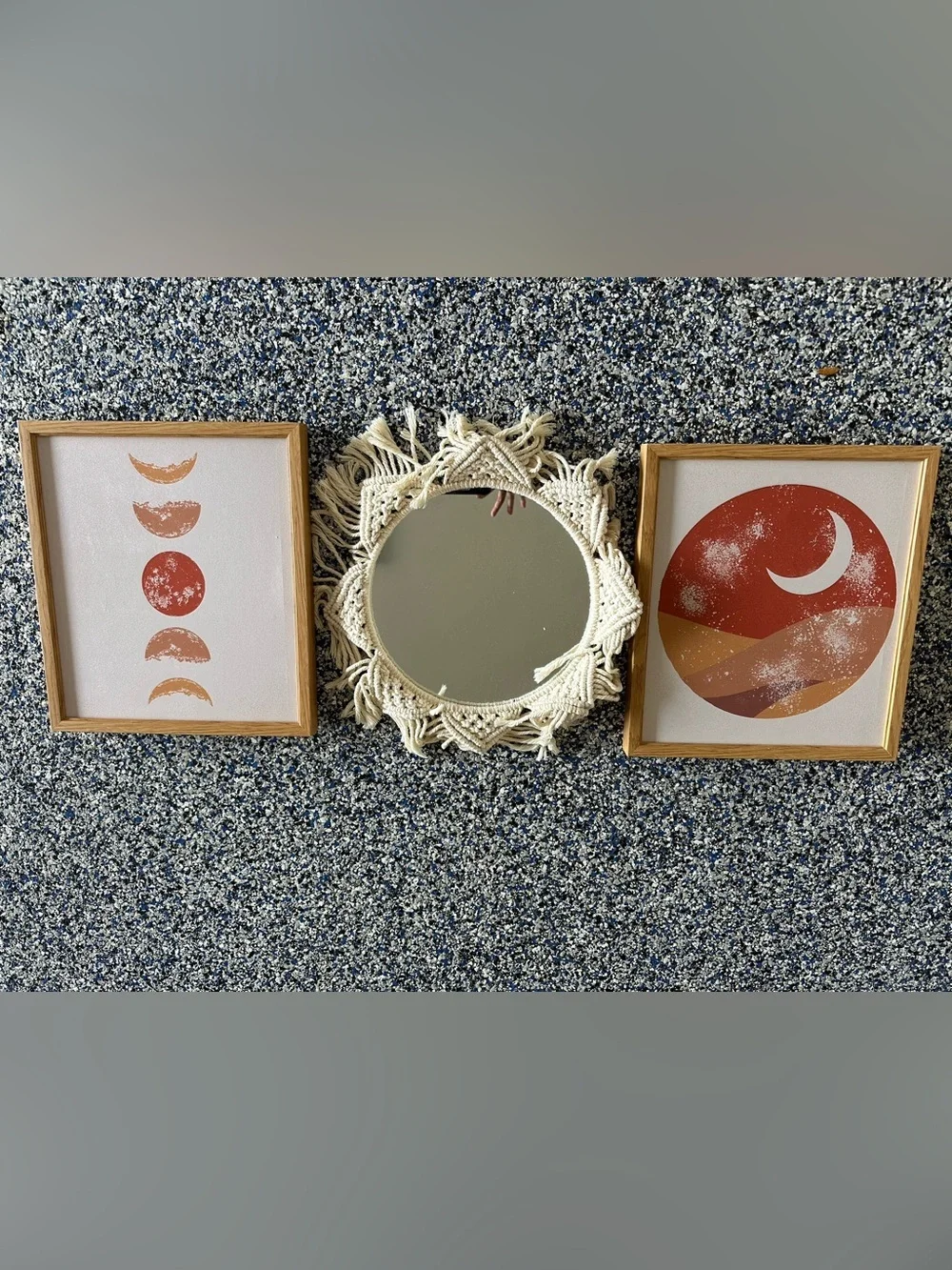 Boho set Frames + Macramé Wall Mirror